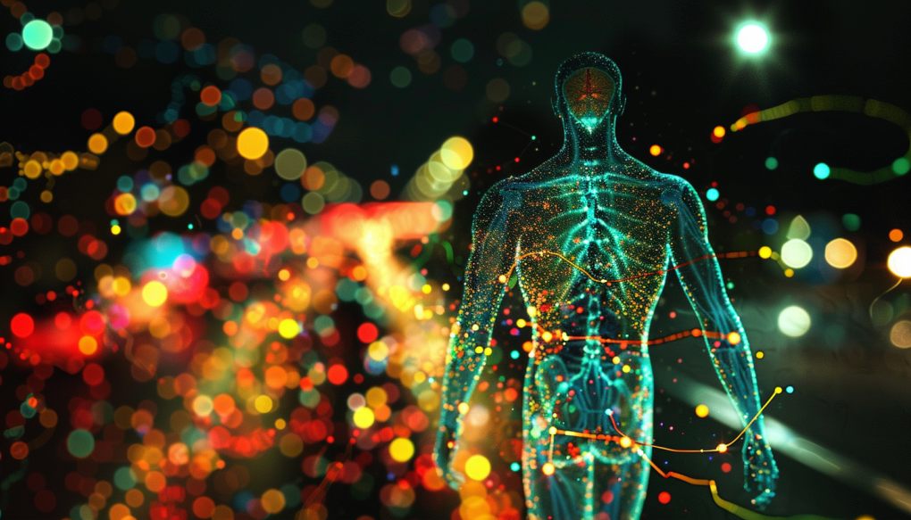 human body nervous system stard dust car lights midjourney image creation